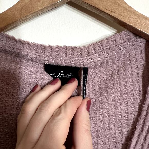 Urban Outfitters Mauve Waffle Knit Long Sleeve LAST CALL - Picture 2 of 4
